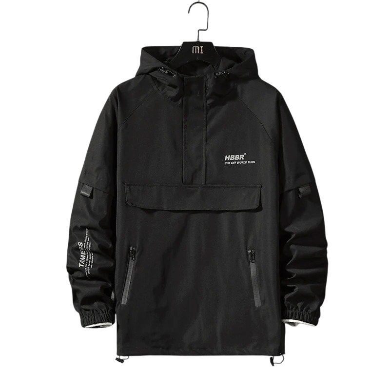 Street Style Hooded Windbreaker