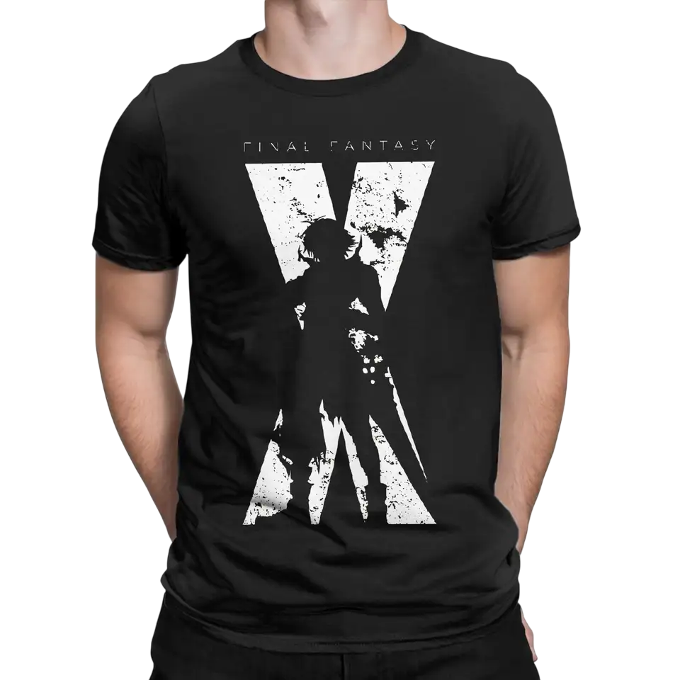 Men's Final Fantasy X Minimal T Shirts  Cotton Tops Novelty Short Sleeve Crewneck Tees Party T-Shirts