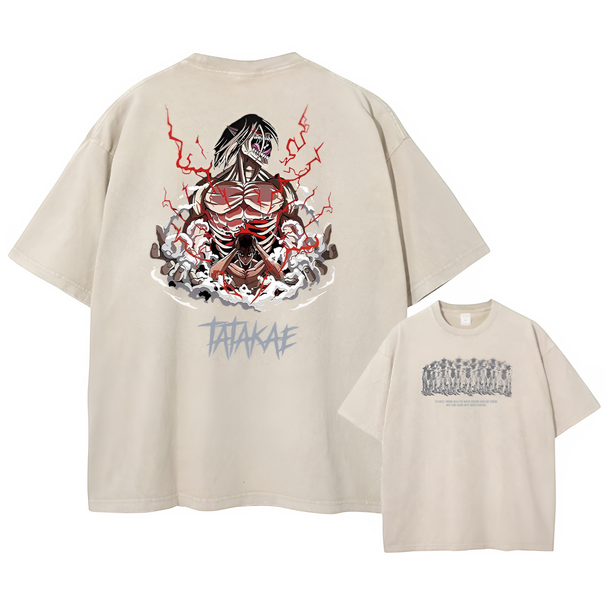 Attack on Titan Acid Washed T Shirt