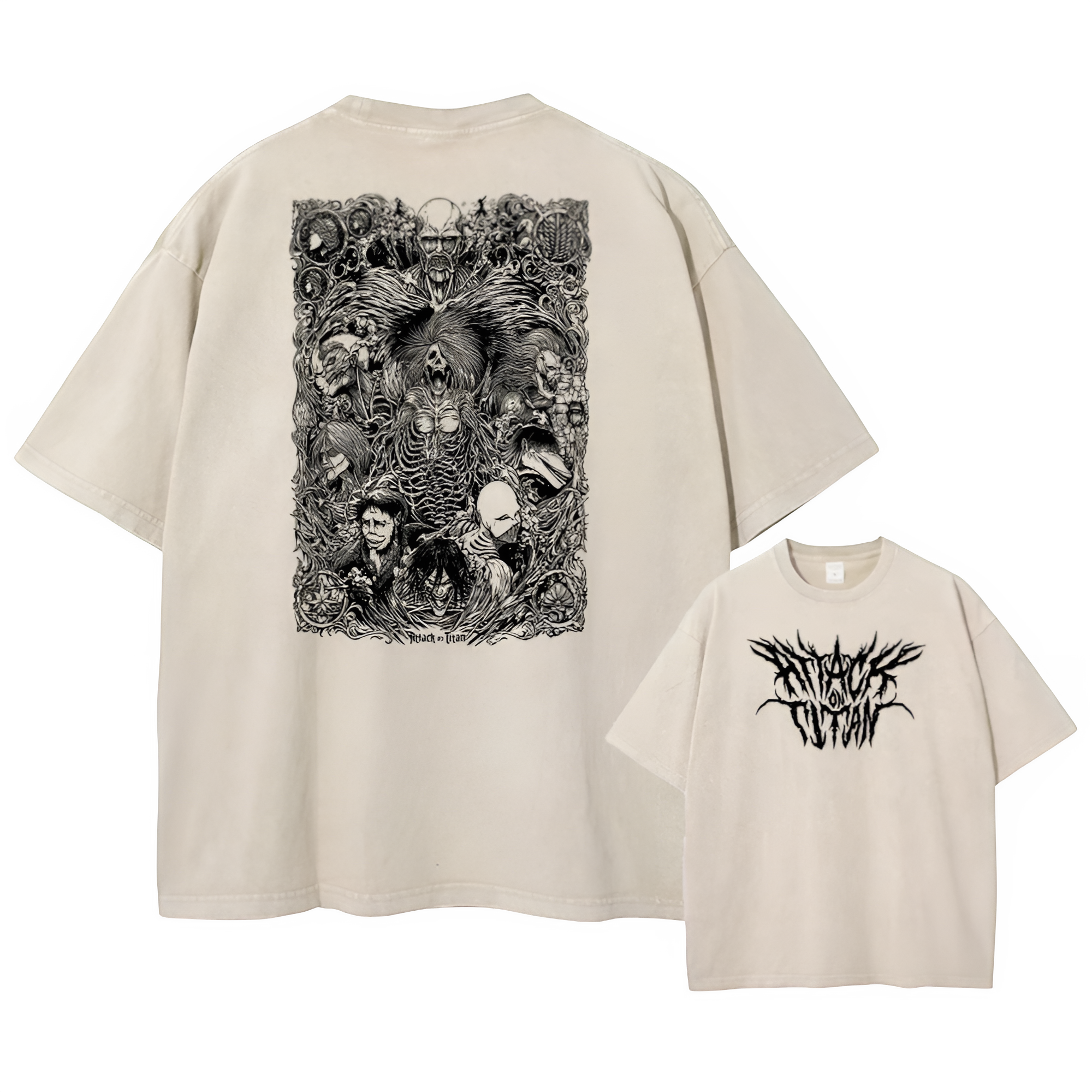 Attack on Titan Acid Washed T Shirt