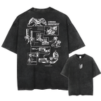Attack on Titan Acid Washed T Shirt