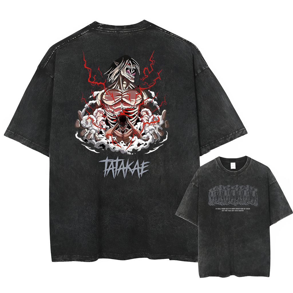 Attack on Titan Acid Washed T Shirt