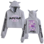 Kpop Demon Hunters Crop Top Cat Ears Hoodie