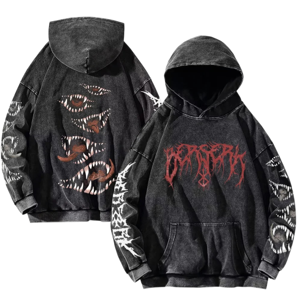 Berserk Gothic Vintage Washed Hoodie