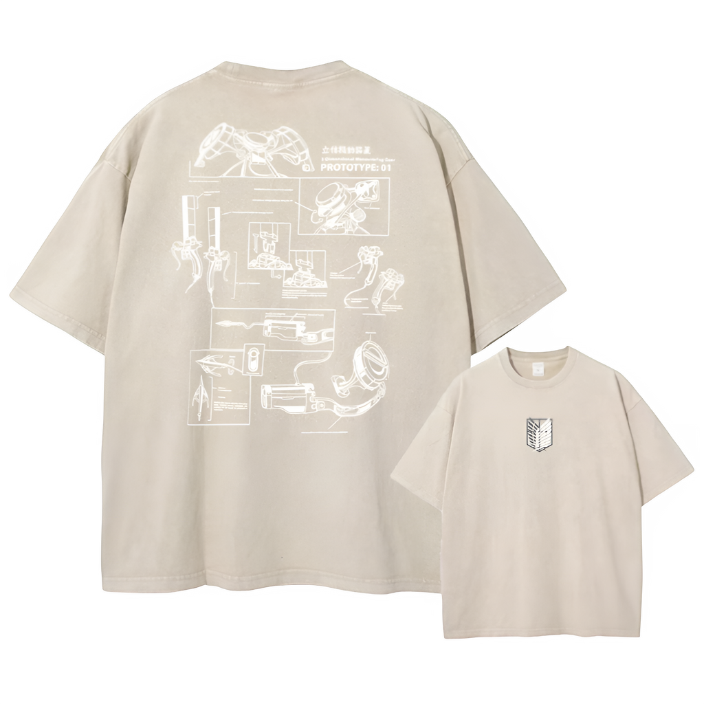 Attack on Titan Acid Washed T Shirt
