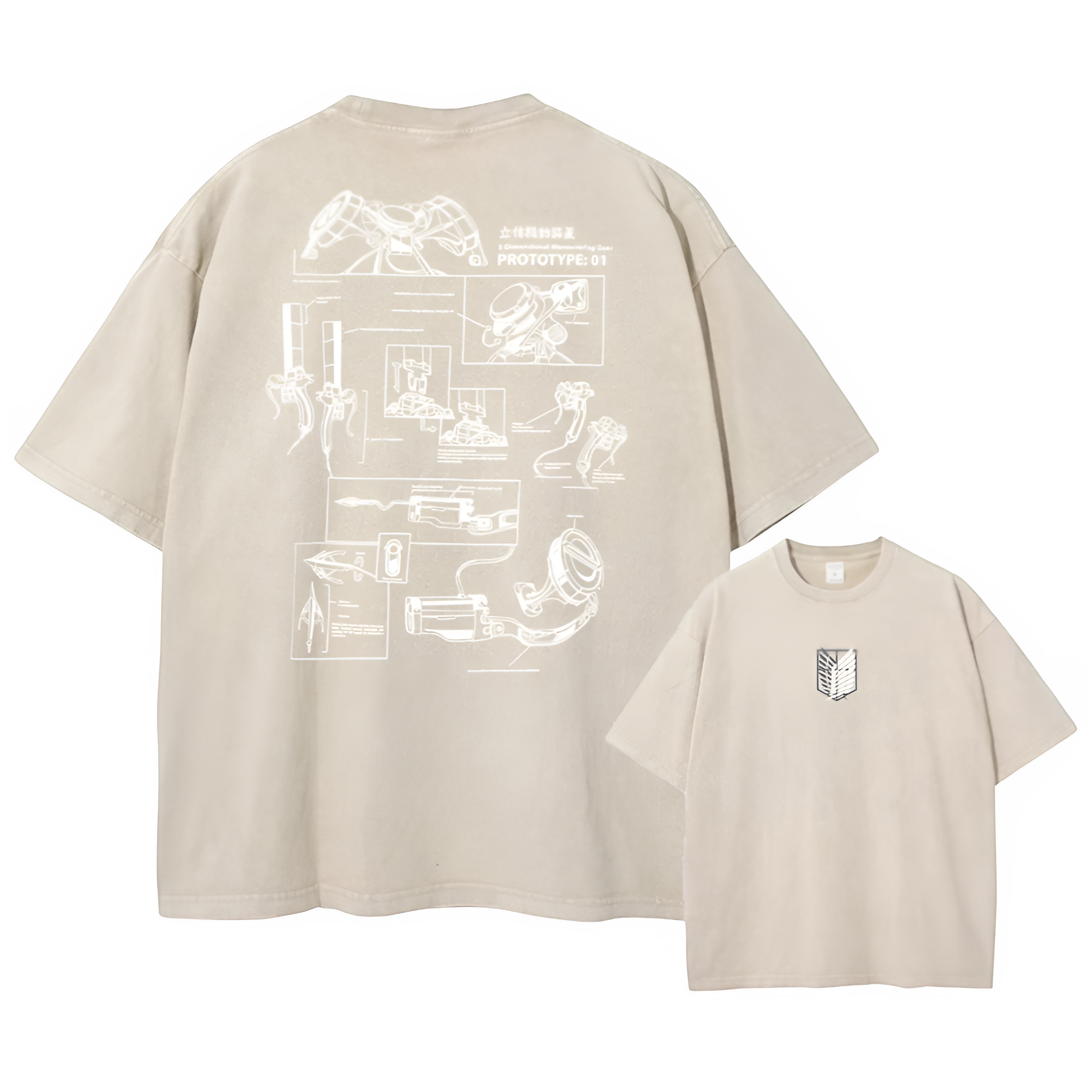 Attack on Titan Acid Washed T Shirt