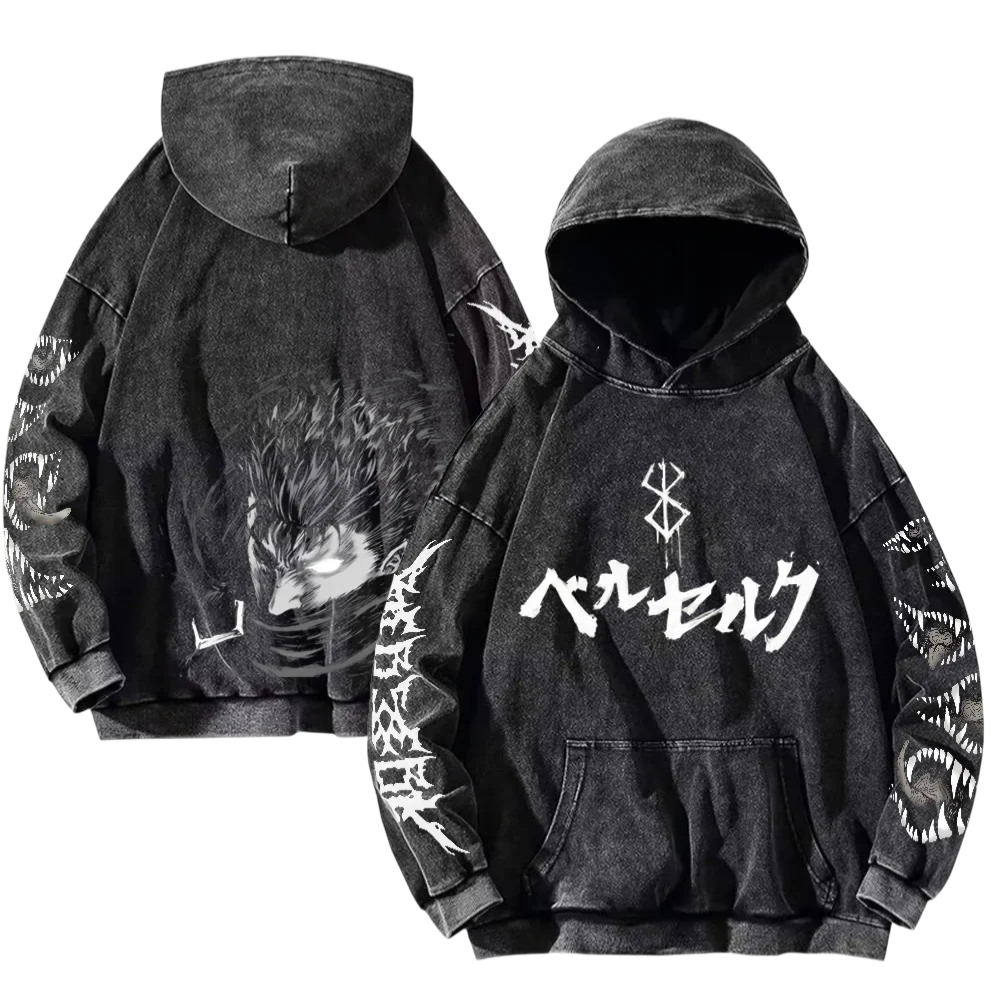 Berserk Gothic Vintage Washed Hoodie